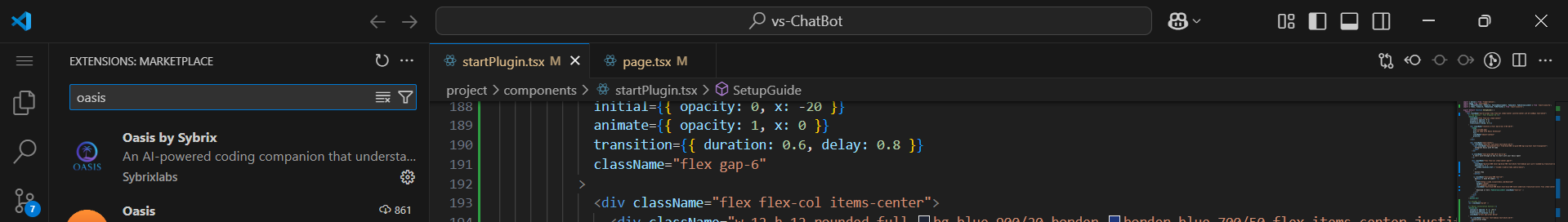 VS Code extension view